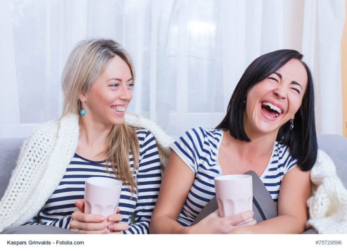 2 ladies laughing image